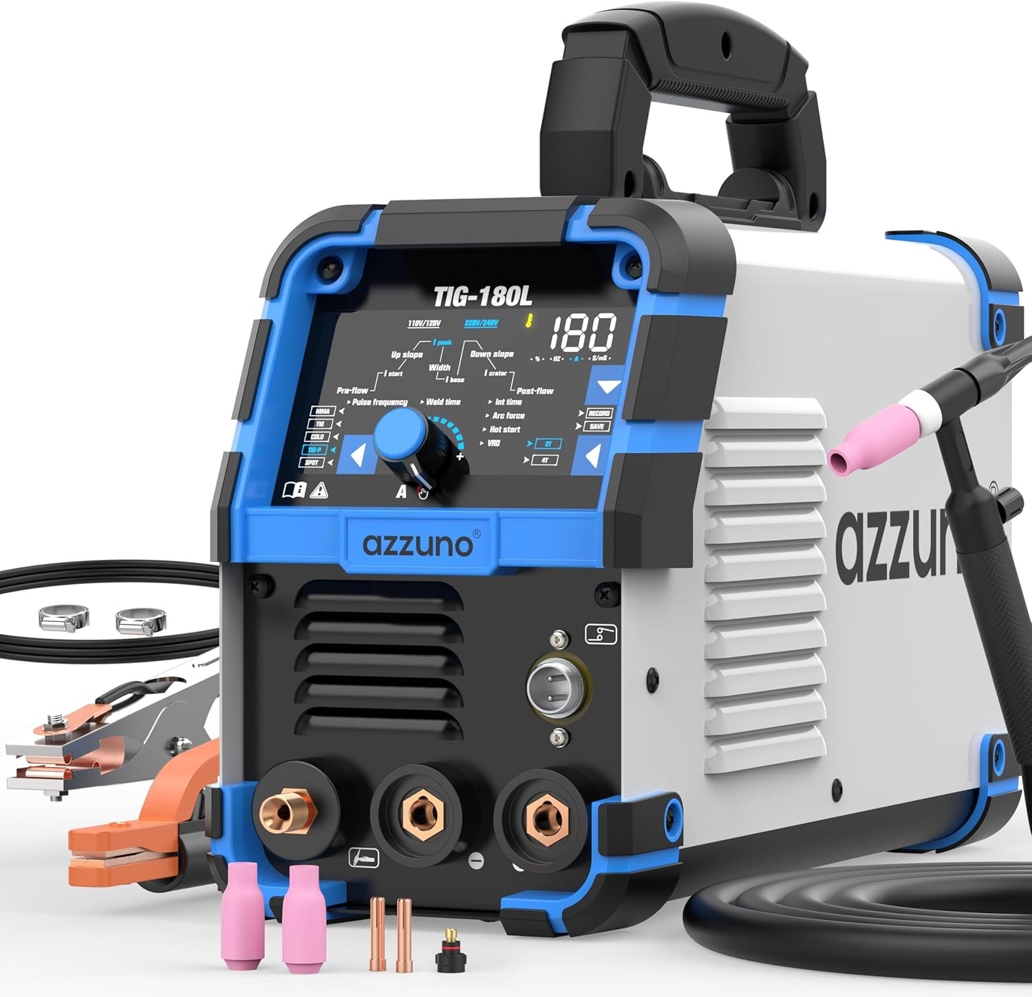 AZZUNO 5-in-1 Cold TIG Welder With Pulse 180Amp Large LED Display