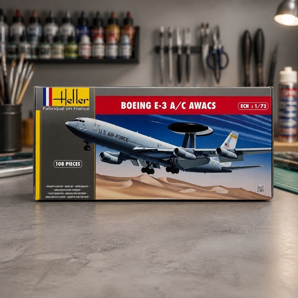 HELLER Boeing E-3 AWACS 1/72 Scale Model Kit New
