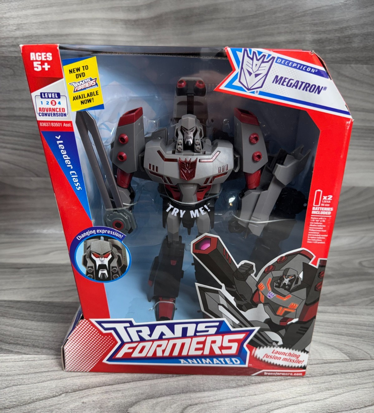 2008 HASBRO TRANSFORMERS ANIMATED MEGATRON ACTION FIGURE DECEPTICON LEADER CLASS 2008 HASBRO TRANSFORMERS ANIMATED MEGATRON ACTION FIGURE DECEPTICON LEADER CLASS