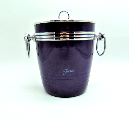 Fiestaware  Fiesta Ice Bucket Purple with Silver Tone Trim, Clear Lid