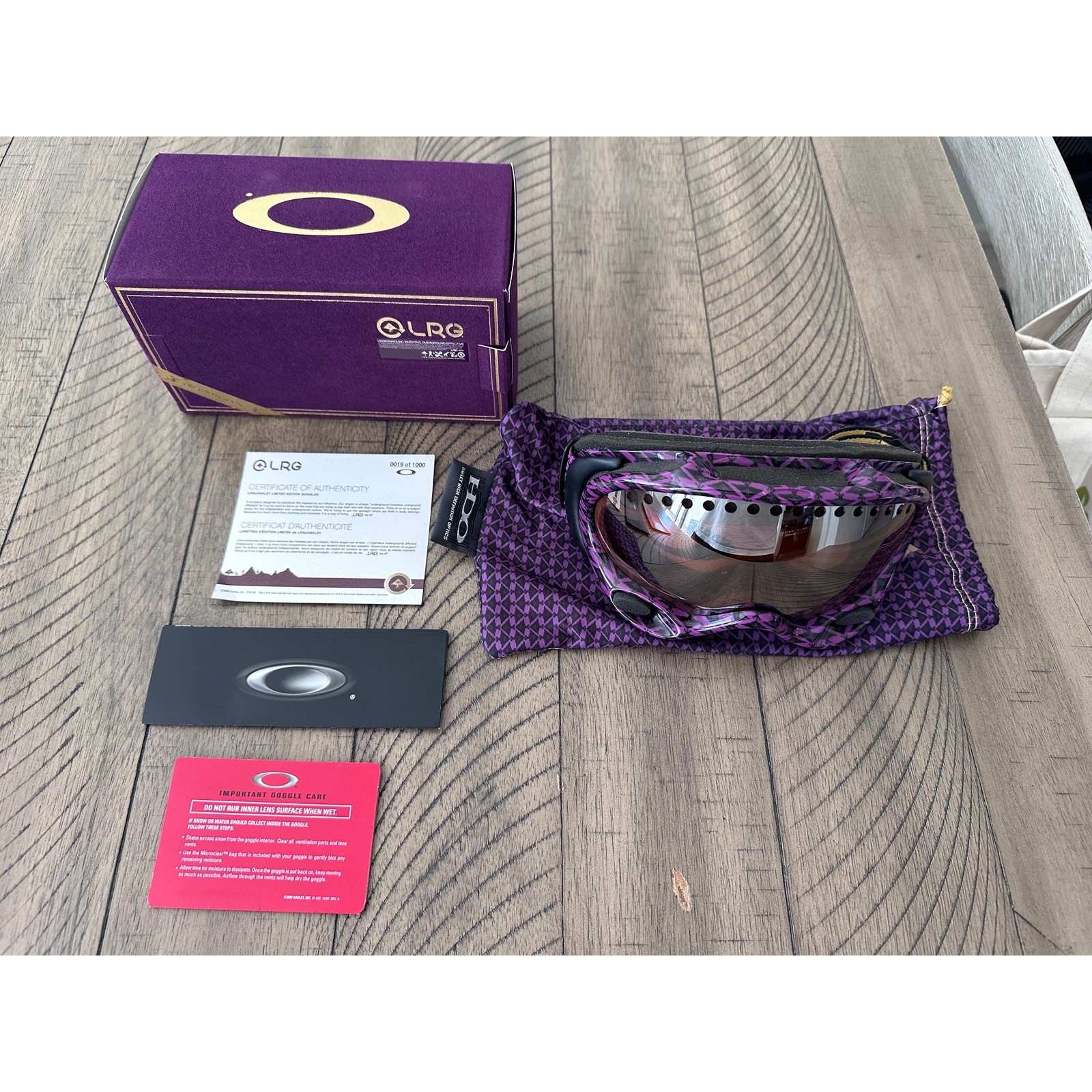 Oakley x LRG A-Frame Limited Edition Ski Snowboard Goggles Purple Black Iridium