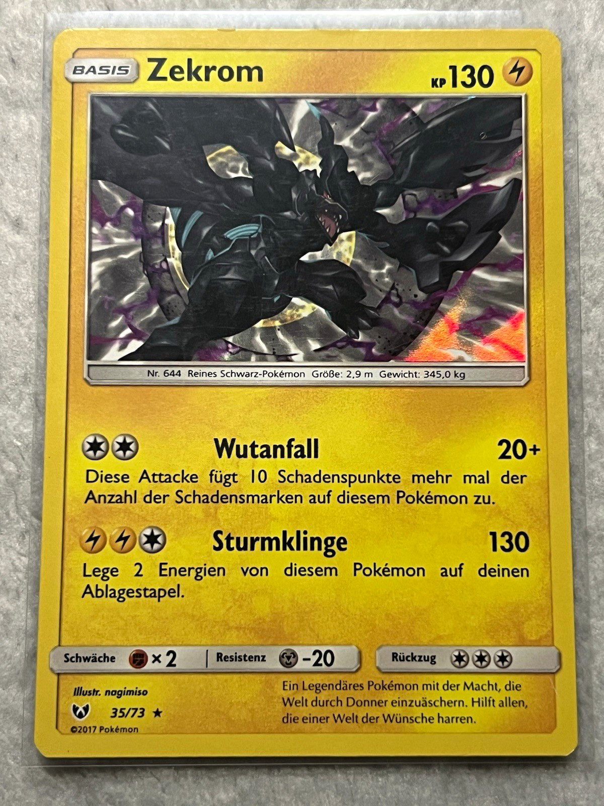 The Pokemon Company Pokemon TCG Zekrom 35/73 German Holo Rare KP 130 2017 The Pokemon Company Pokemon TCG Zekrom 35/73 German Holo Rare KP 130 2017