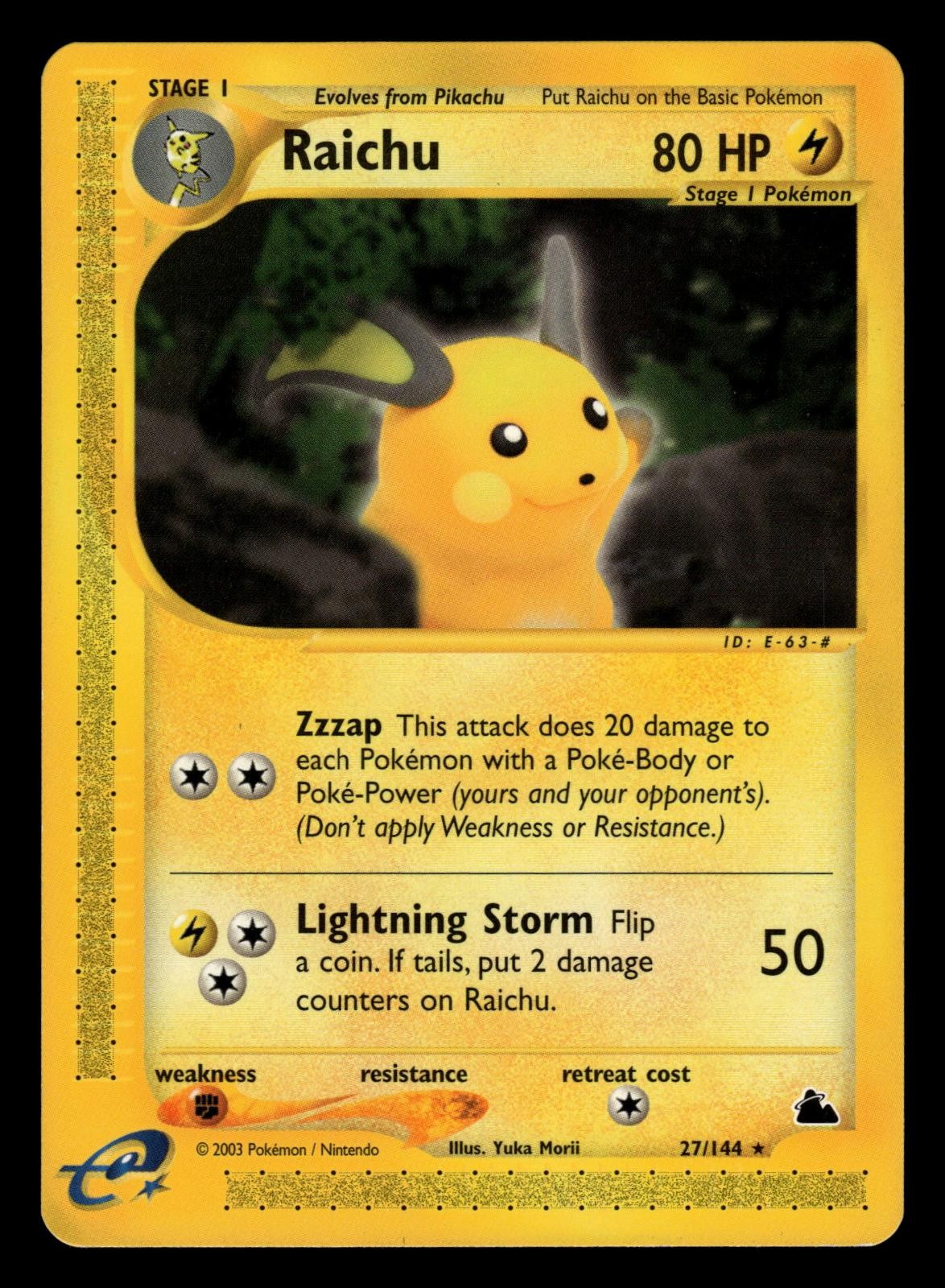 Raichu - Skyridge 27/144 - Rare - LP - Pokemon
