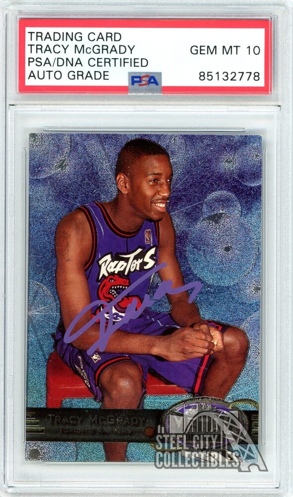 Tracy McGrady 1997-98 Skybox Metal Autograph Rookie Card #42 PSA/DNA 10 (Purple) Tracy McGrady 1997-98 Skybox Metal Autograph Rookie Card #42 PSA/DNA 10 (Purple)