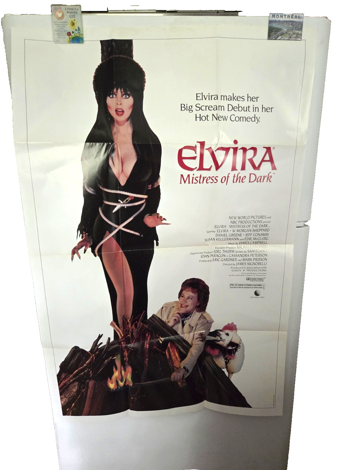 ELVIRA Mistress of the Dark 1988 Poster 41 x 27 Excellent