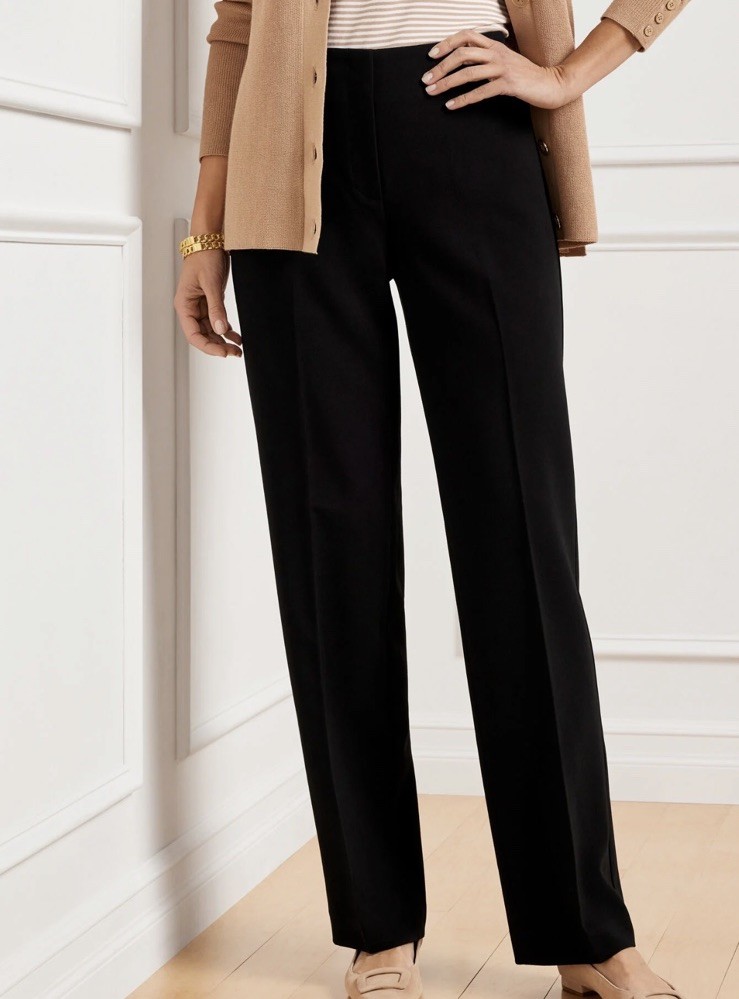 NWT Talbots Women’s Size 14 Black Polyester Blend Straight Leg Southampton Pant