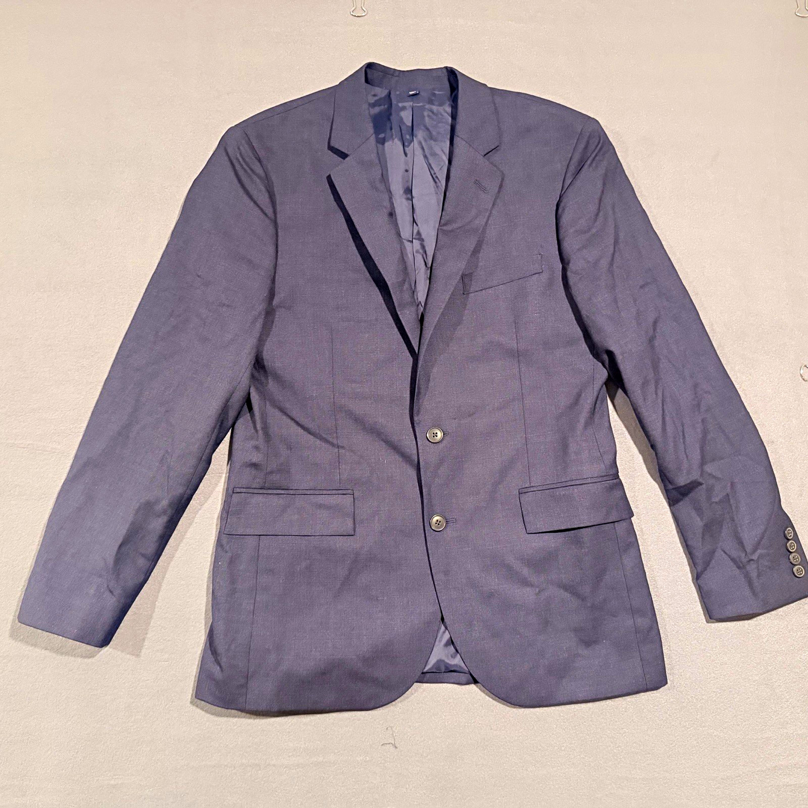 J.CREW Thompson 40R Navy Wool Twill Suit Jacket Two-Button Notch Lapel J.CREW Thompson 40R Navy Wool Twill Suit Jacket Two-Button Notch Lapel