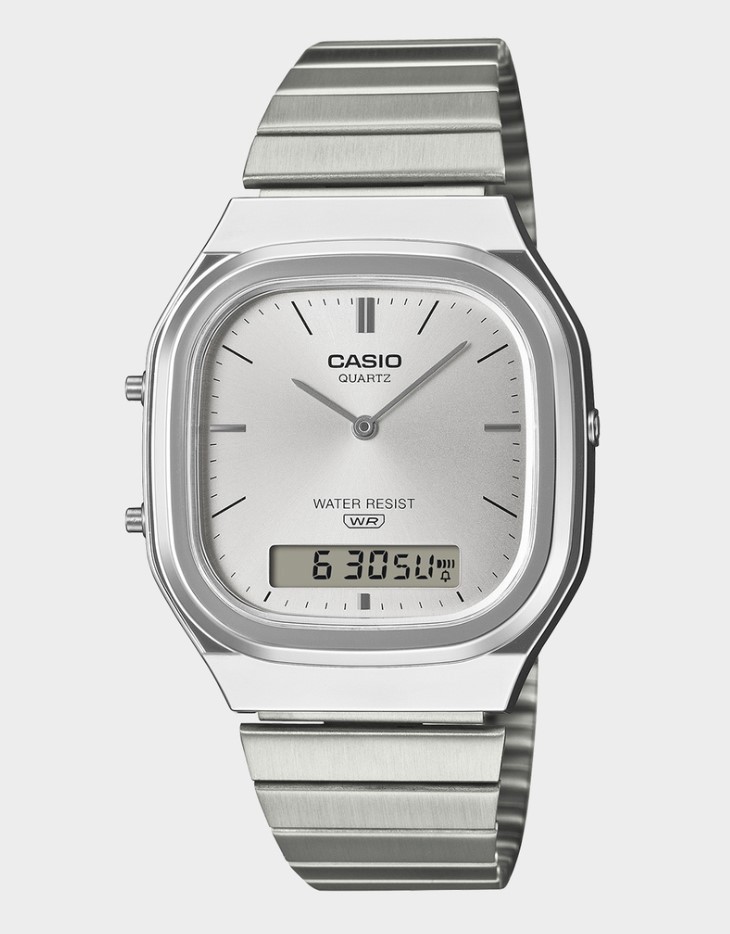 CASIO AQ240E-7A Watch WHITE/SILVER