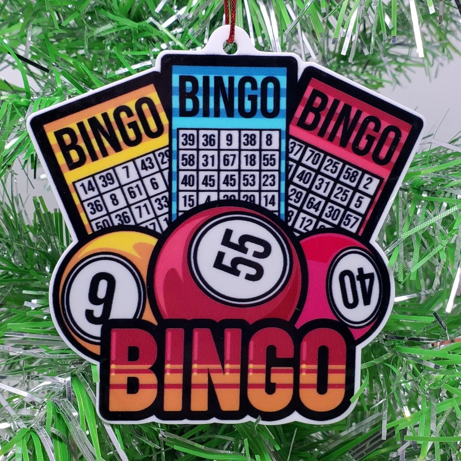 Bingo Ornament with Bingo Cards and Balls Christmas Ornament