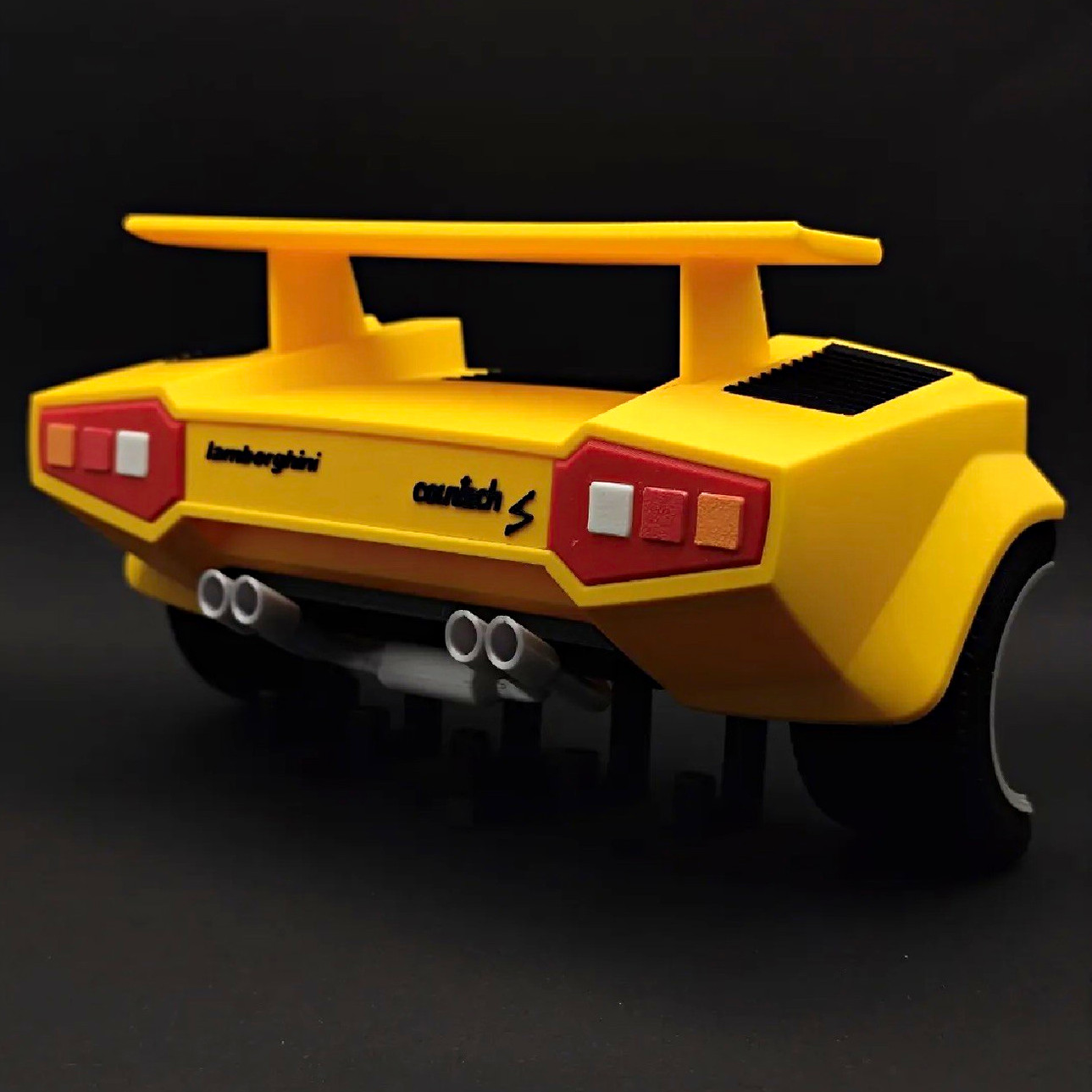Lamborghini Countach S Key Holder Wall Mount Rack Yellow 5 Hook Car Decor