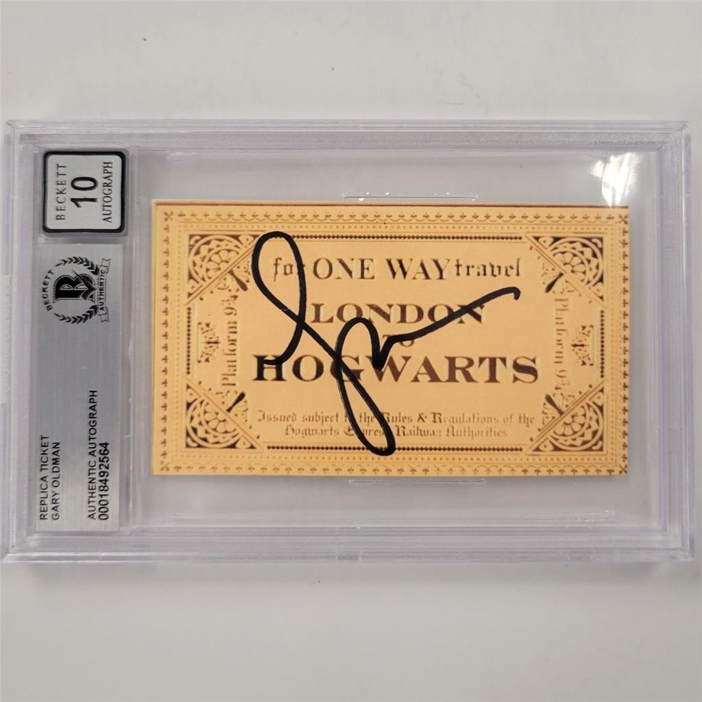 Gary Oldman signed Hogwarts Express Ticket Prop Sirius Black Beckett BAS 10 Auto Gary Oldman signed Hogwarts Express Ticket Prop Sirius Black Beckett BAS 10 Auto