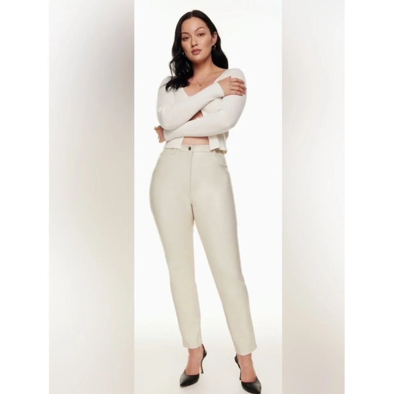 Aritzia Wilfred The Melina Vegan Leather Pants Birch Size 4 NWT