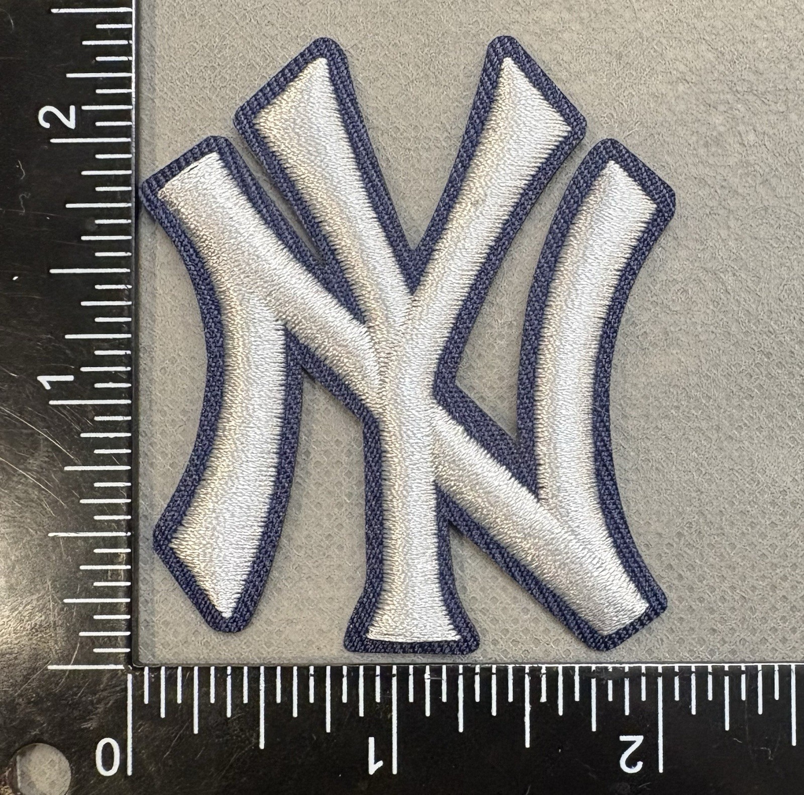 Gray and Navy NEW YORK YANKEES MLB BASEBALL EMBROIDERED IRON ON PATCH
