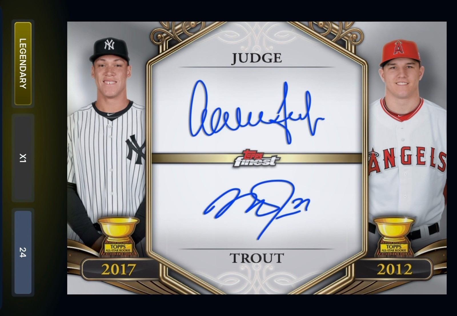 DIGITAL Topps Aaron Judge Mike Trout Dual Auto Legendary Finest 26