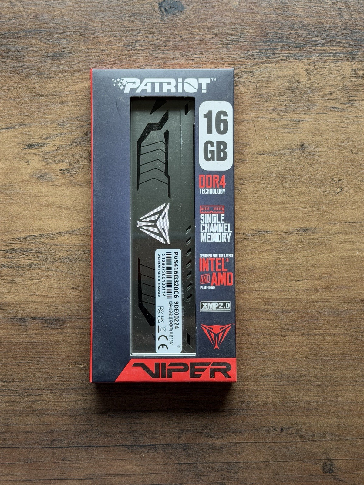 Patriot Viper Steel DDR4 RAM 16GB (1X16GB) 3200Mhz CL16 Desktop Memory - NEW