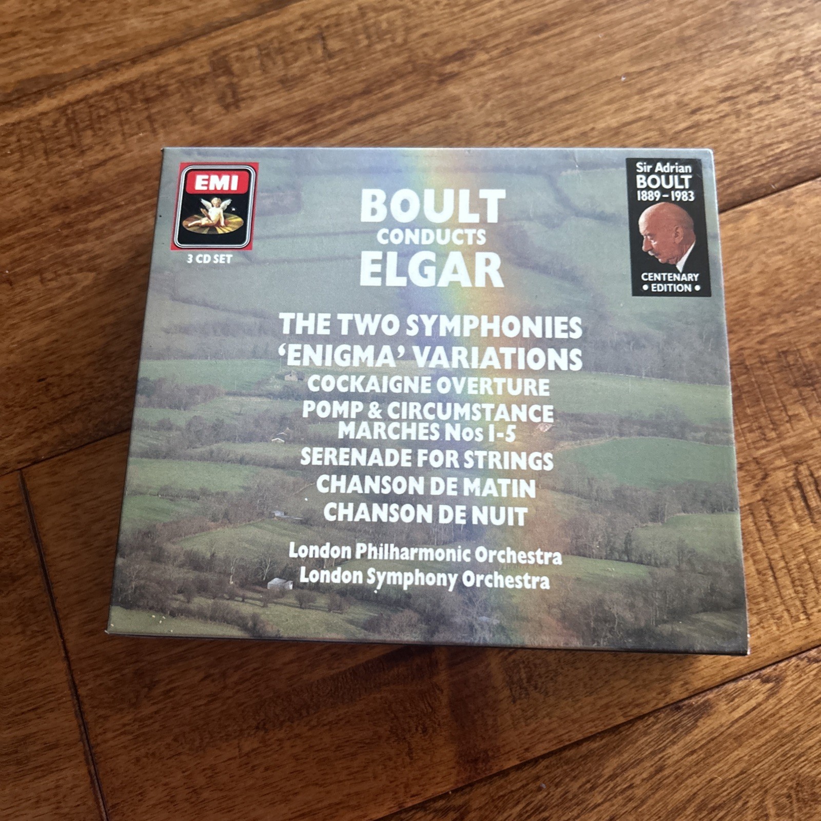 Elgar orchestral works Boult EMI 3 disc box set symphony 1 2 and more