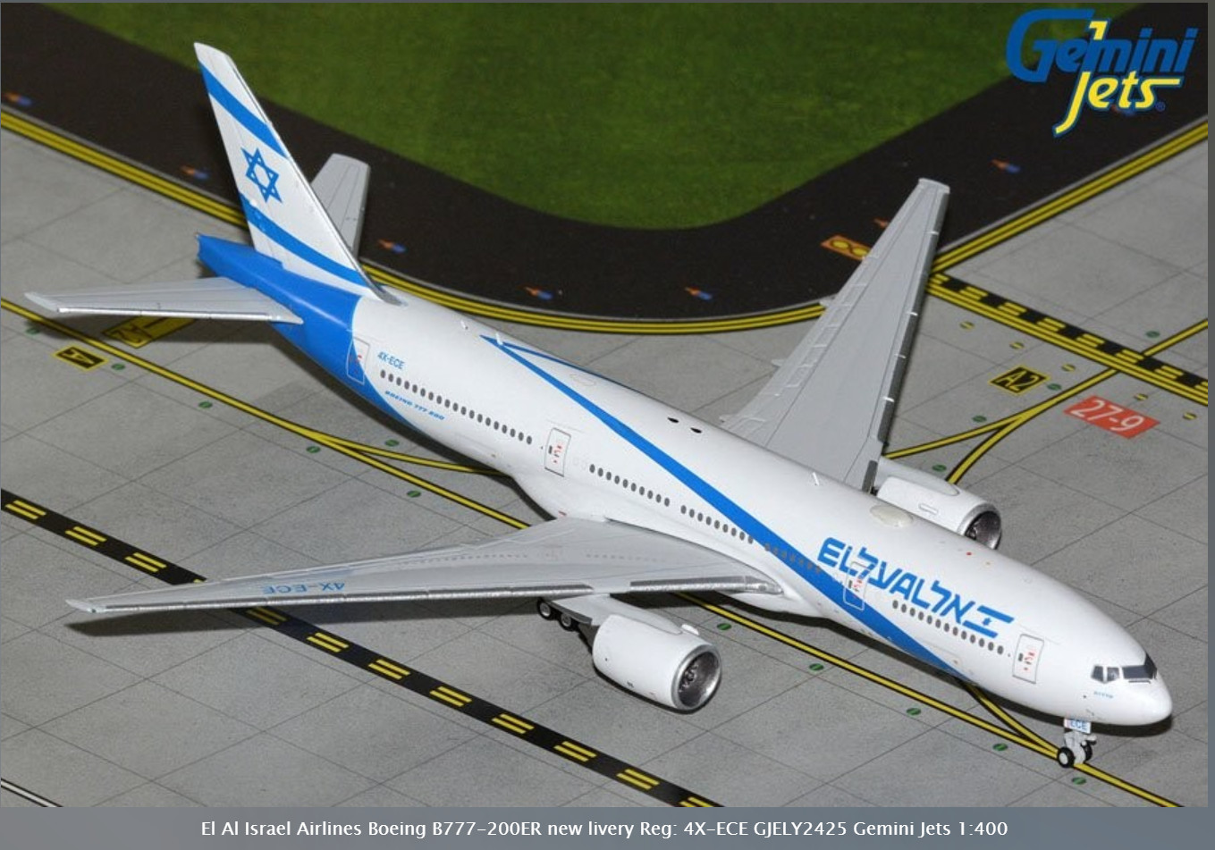 El Al Israel Airlines Boeing B777-200ER new livery Reg: 4X-ECE GJELY2425 1:400