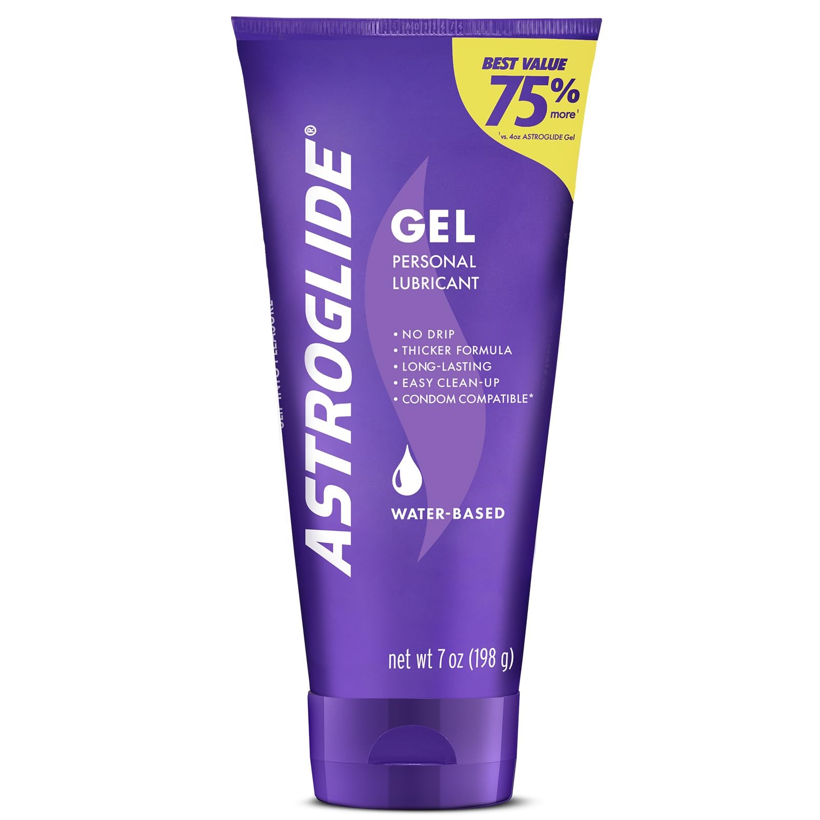 ASTROGLIDE Water-Based Lube, Thicker Gel, Stay-Put No Drip, 7 Fl Oz