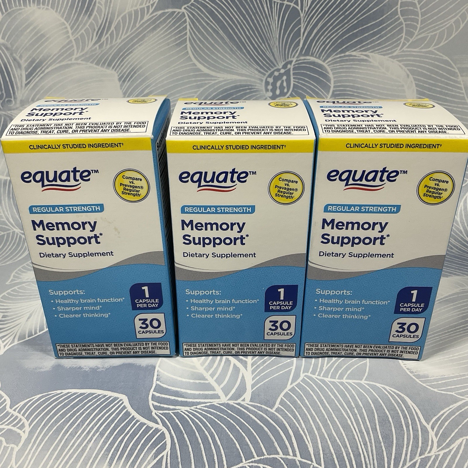 EQUATE Regular Strength Memory Support Capsules 30 CT ( Lot of 3 ) Exp 10/27 EQUATE Regular Strength Memory Support Capsules 30 CT ( Lot of 3 ) Exp 10/27