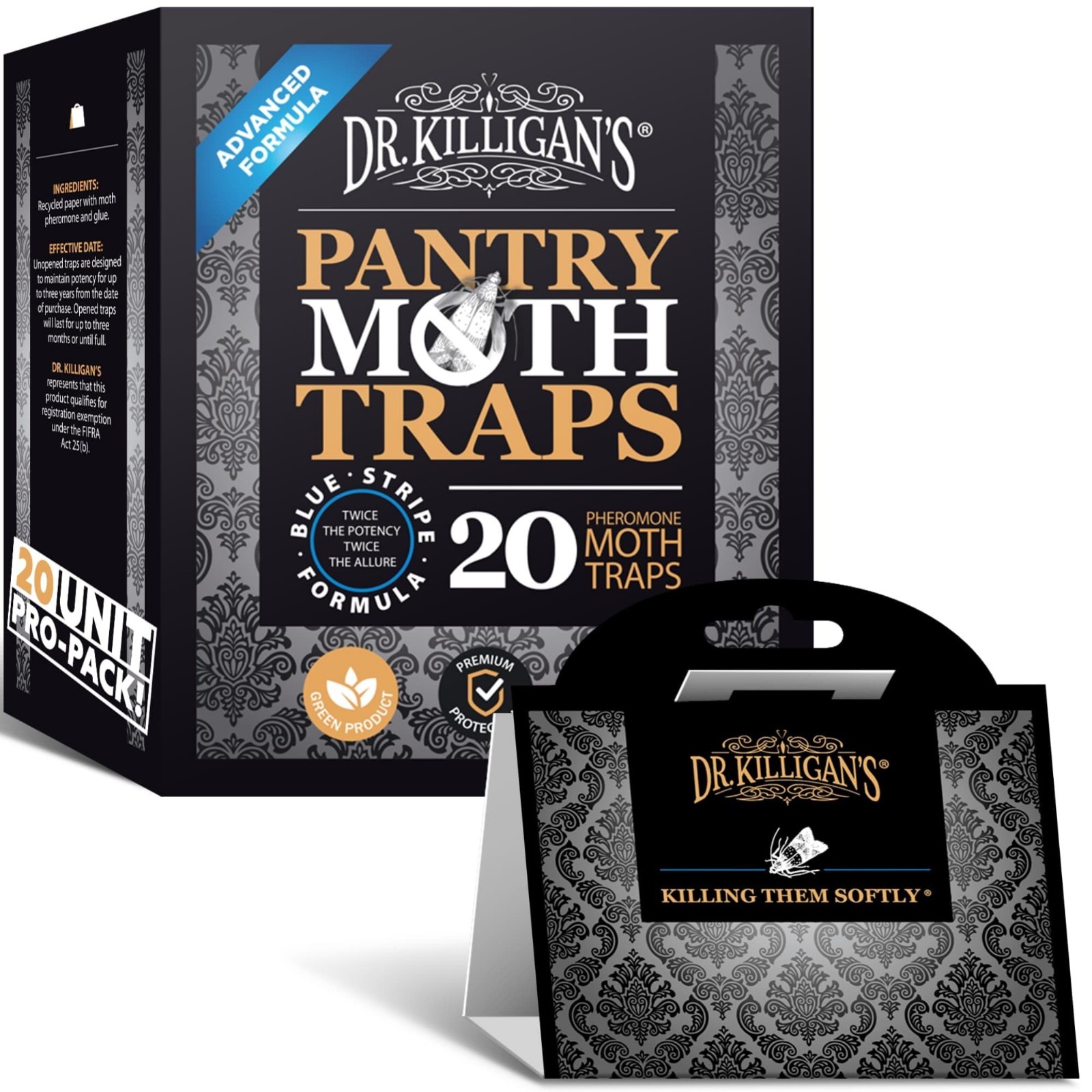 Effective Pantry Moth Traps with Pheromones - 20 Pack, Black, Insect Control