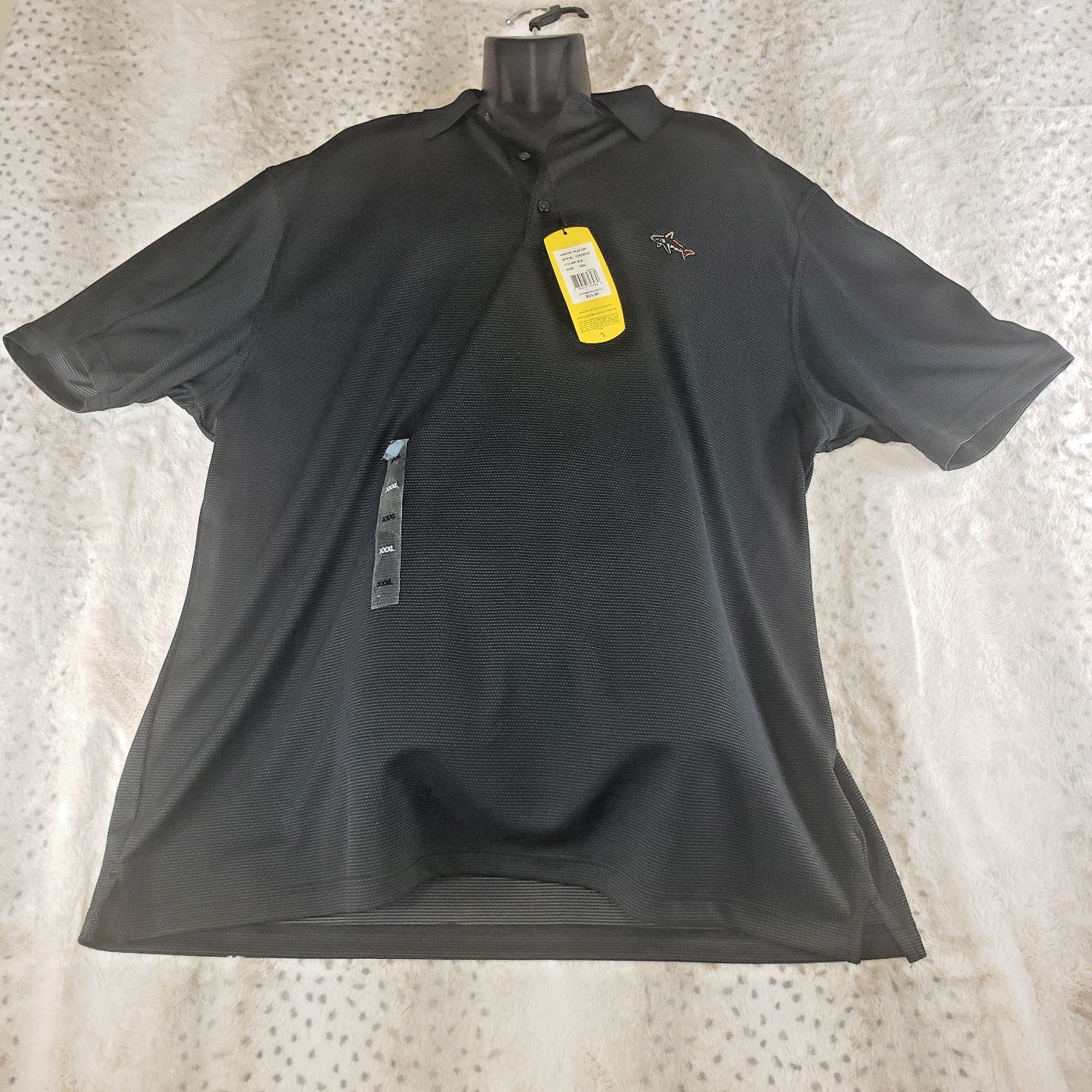 New Greg Norman Men\'s Sz 3XL TTG Pique Quarter Button Shark Golf Polo