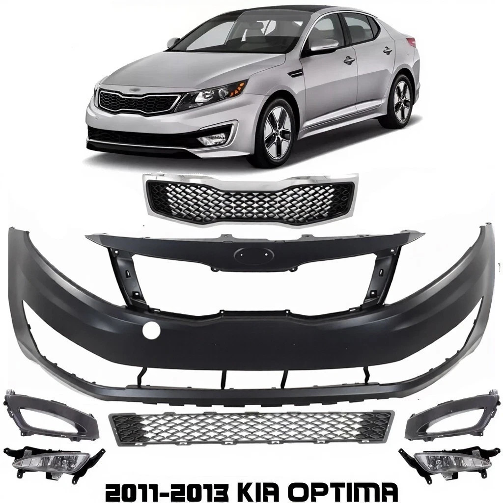 Front Bumper Cover Primed & Grille Assembly Kit  For 2011-2013 Kia Optima
