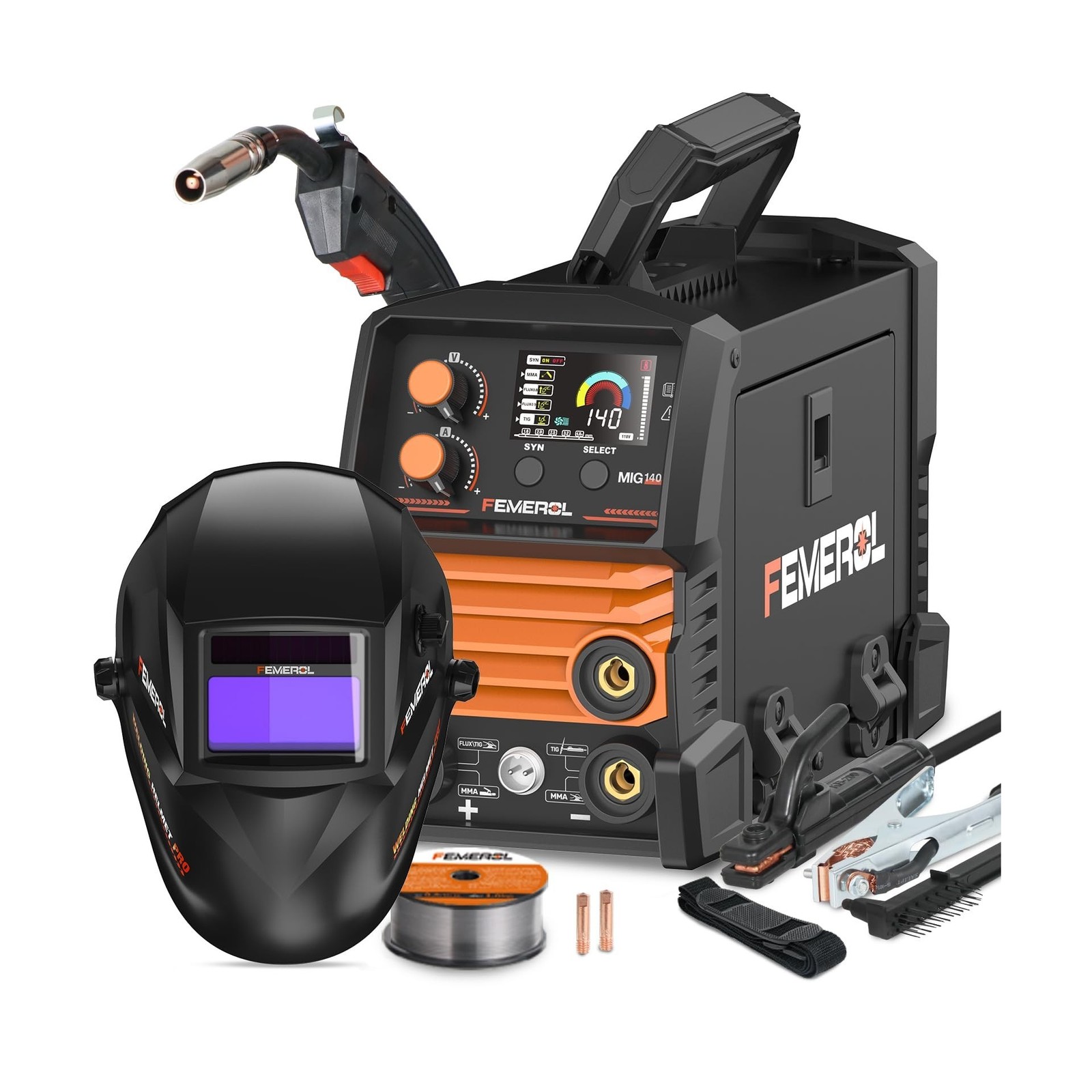 FEMEROL 140A 3 in 1 MIG Welder,Flux Core, MIG/Lift TIG/Stick Welding Machine ... FEMEROL 140A 3 in 1 MIG Welder,Flux Core, MIG/Lift TIG/Stick Welding Machine ...