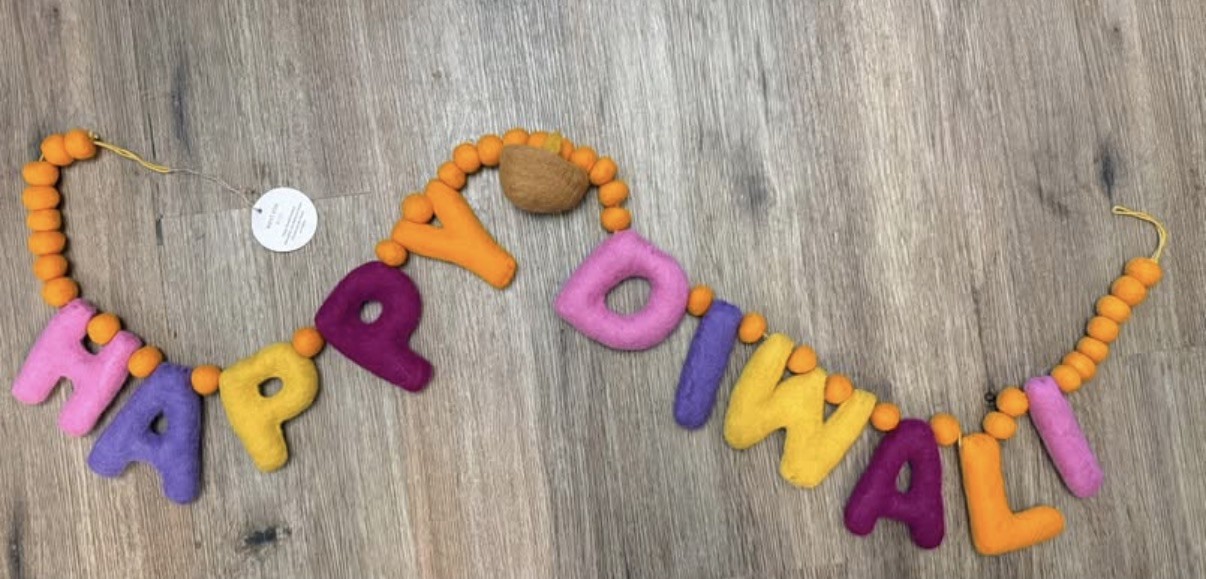 NEW West Elm Kids Happy Diwali Felted Garland Banner 58” NEW West Elm Kids Happy Diwali Felted Garland Banner 58”