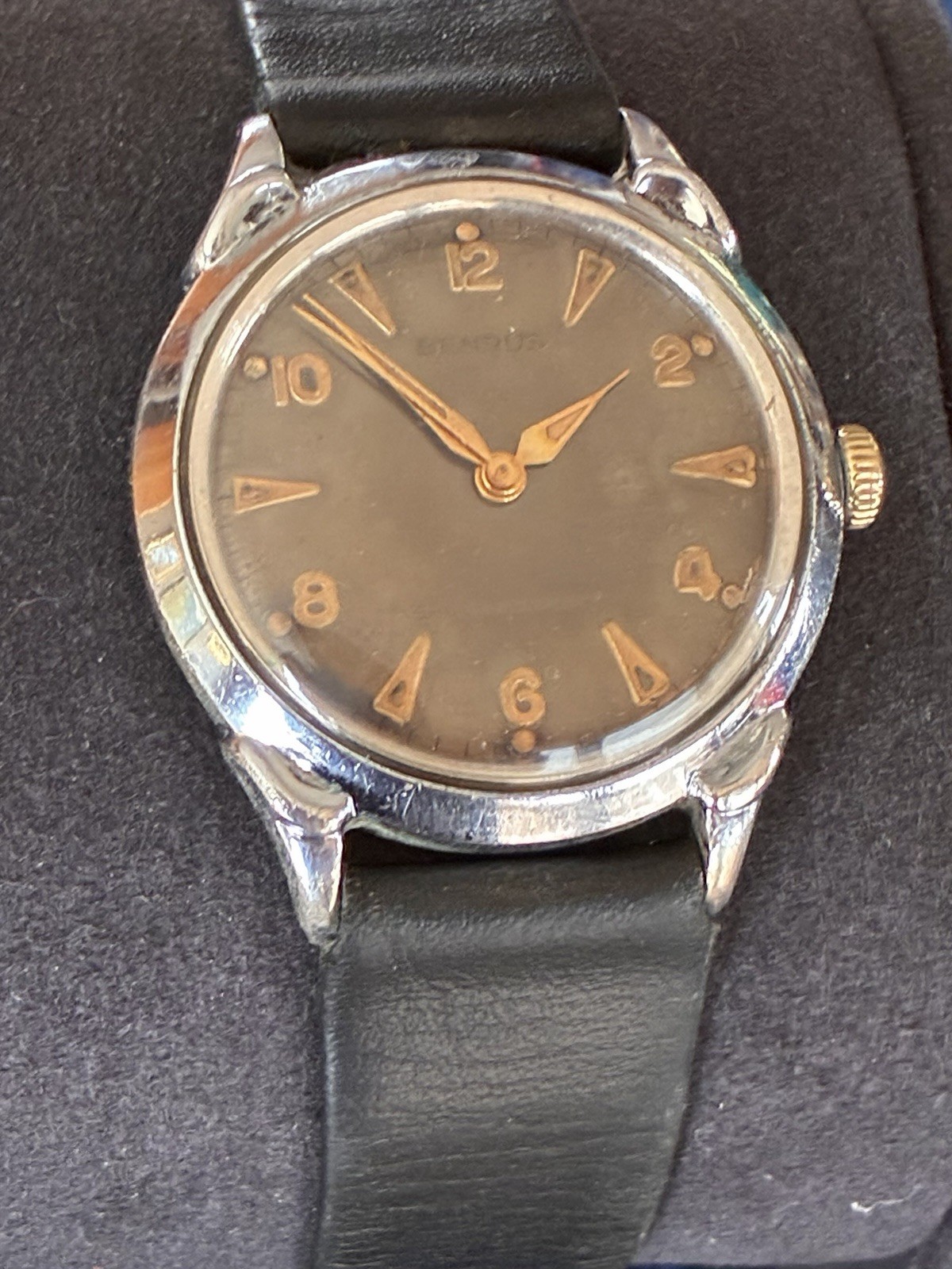 Vintage 1950s Benrus Watch Stunning Copper Tropical Dial Patina -Runs