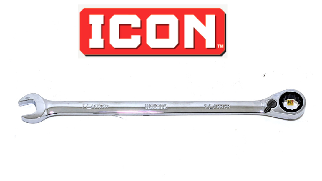 NEW ICON REVERSIBLE RATCHETING WRENCH LONG 12 POINT WRAM-10 MM METRIC PICK SIZE