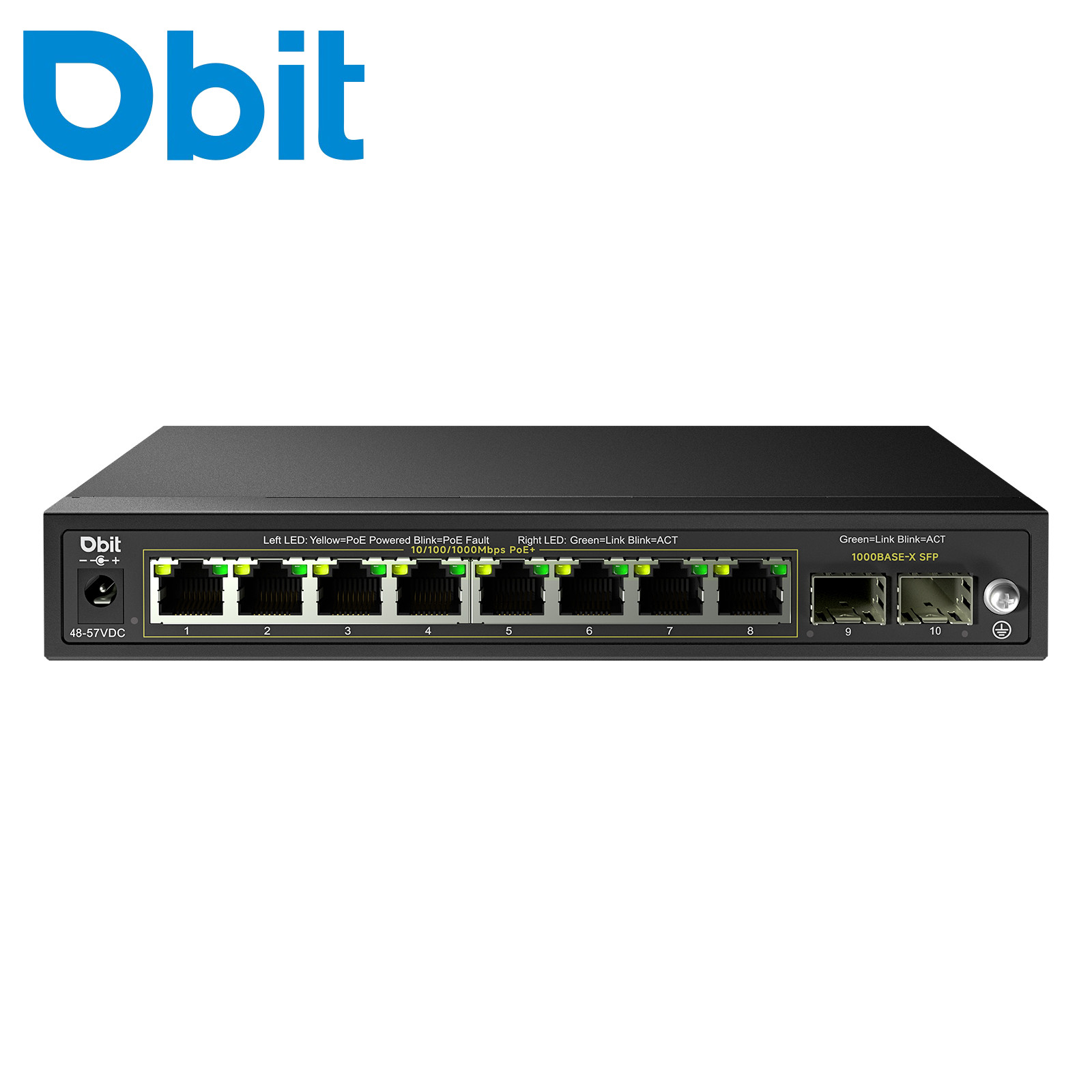 10-Port Gigabit PoE Network Switch with 8 PoE+ Ports with 2 Combo SFP Slots 125W 10-Port Gigabit PoE Network Switch with 8 PoE+ Ports with 2 Combo SFP Slots 125W