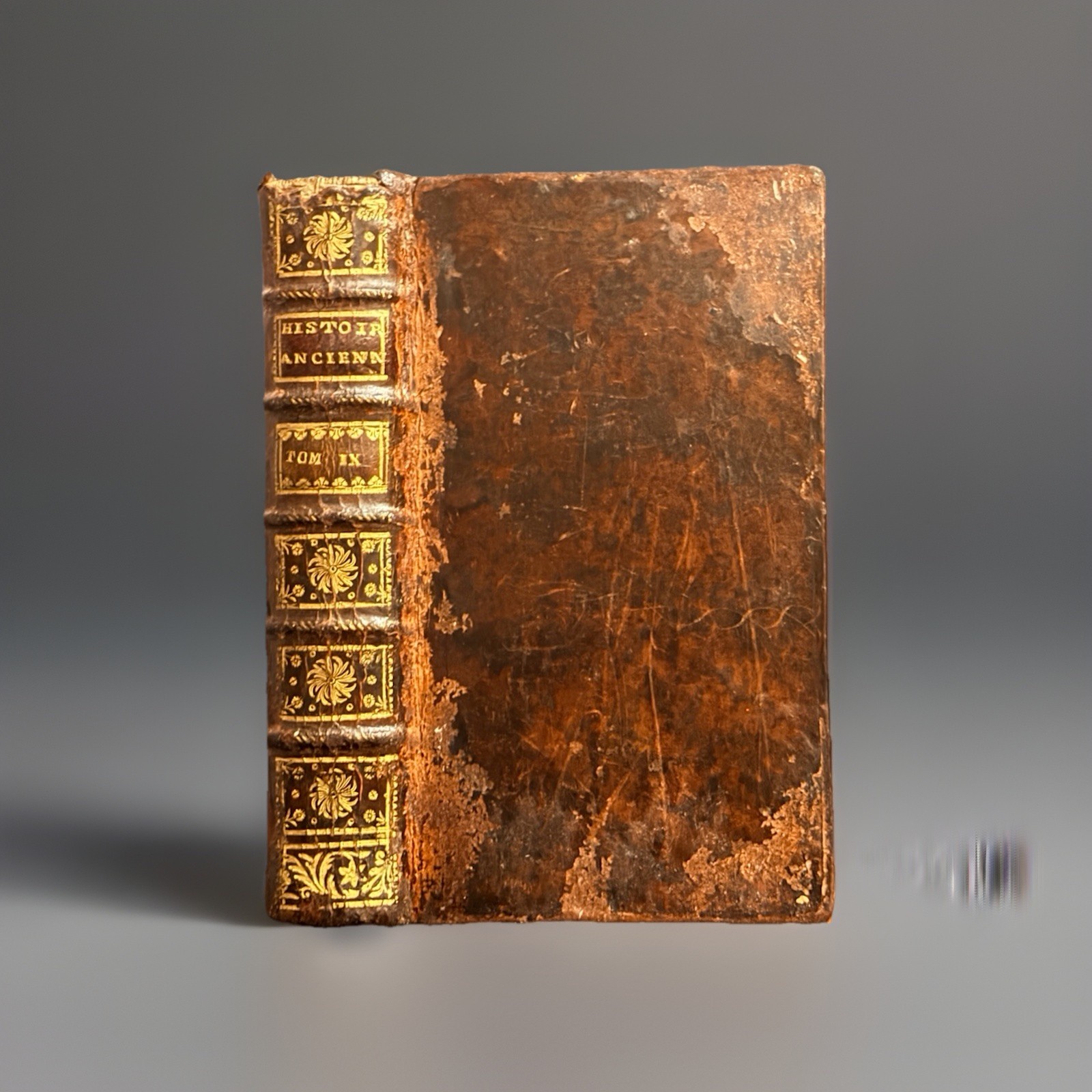 1754 Histoire Ancienne Rollin Vol IX French Leather Paris Estienne Egypt