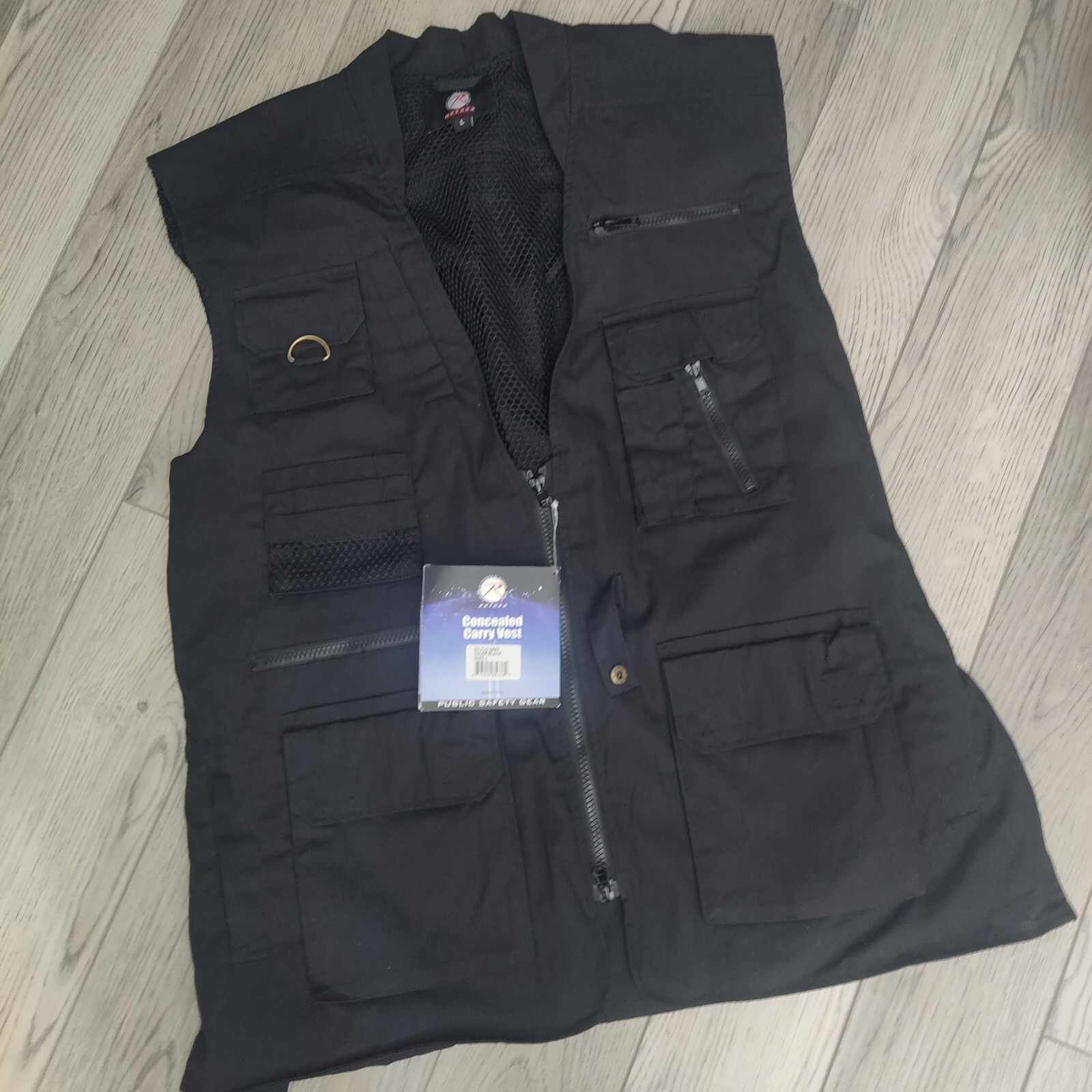 NWT Rothco 8567 Conceal & Carry Tactical Vest Black Sz Large Public Safety Gear NWT Rothco 8567 Conceal & Carry Tactical Vest Black Sz Large Public Safety Gear