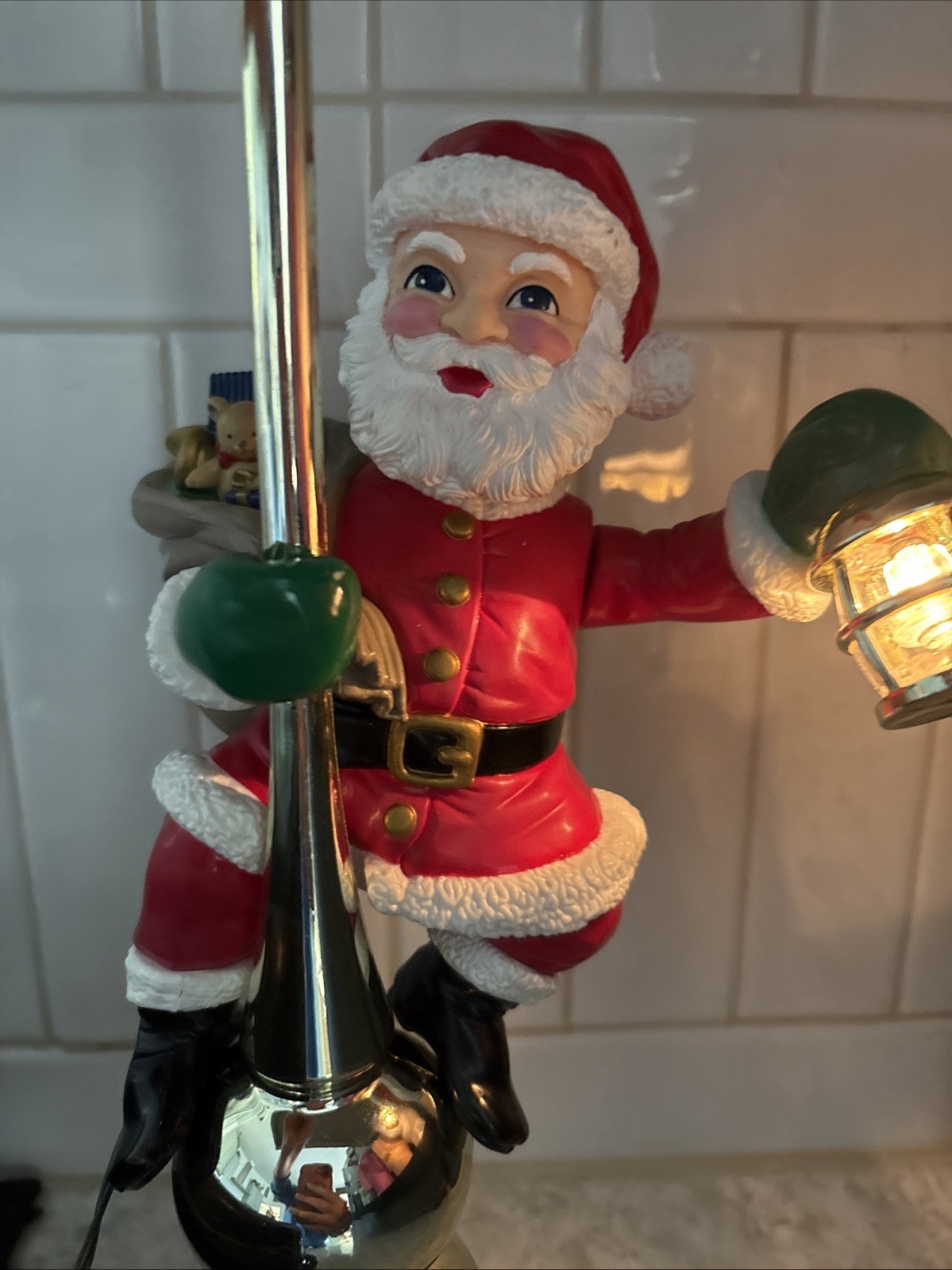 Vintage Mr. Christmas Santa Claus Lighted Animated Tree Topper Vintage Mr. Christmas Santa Claus Lighted Animated Tree Topper