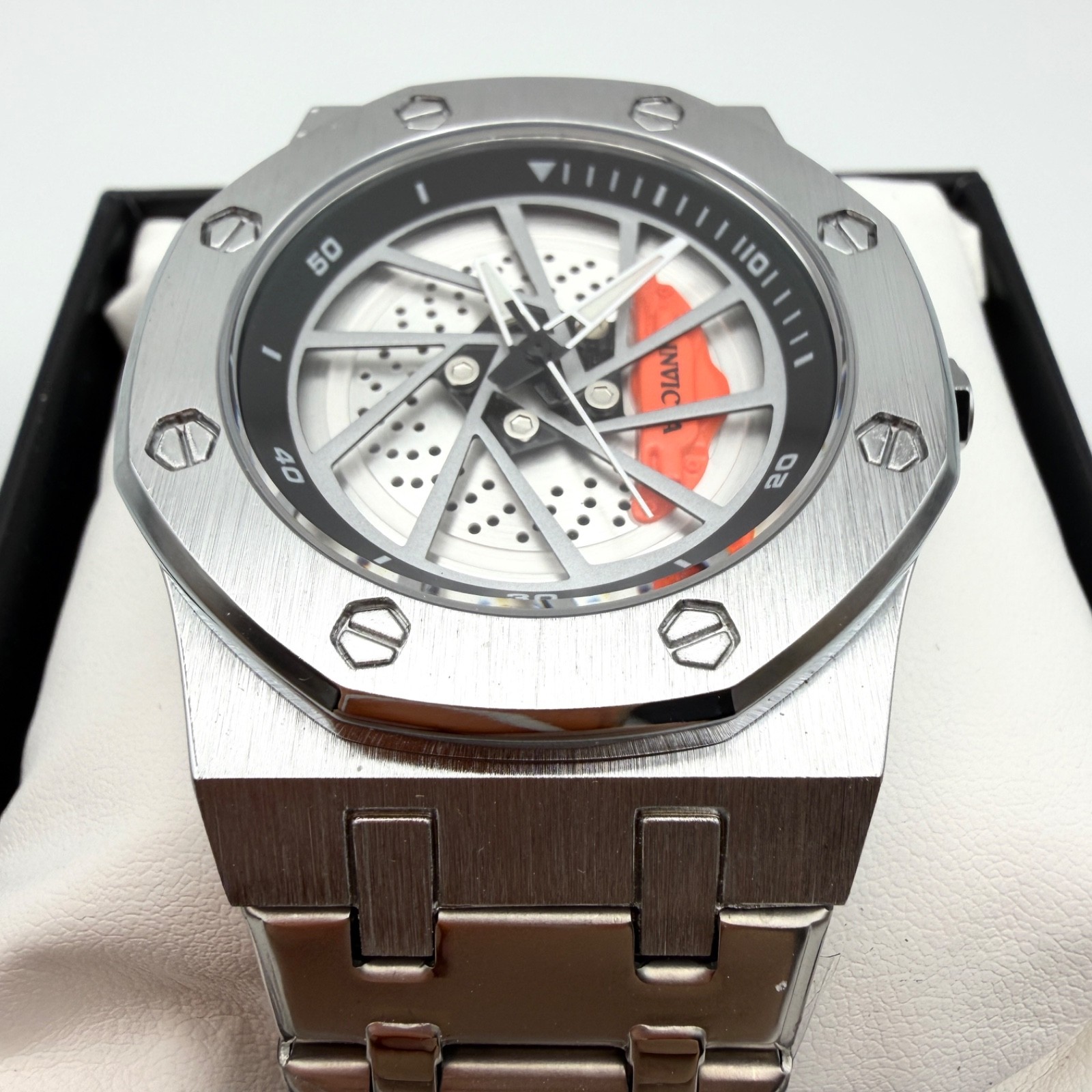 $250 NEW Men\'s INVICTA Octagonal Offshore Orange Full Stainless Steel Watch 42mm $250 NEW Men\'s INVICTA Octagonal Offshore Orange Full Stainless Steel Watch 42mm
