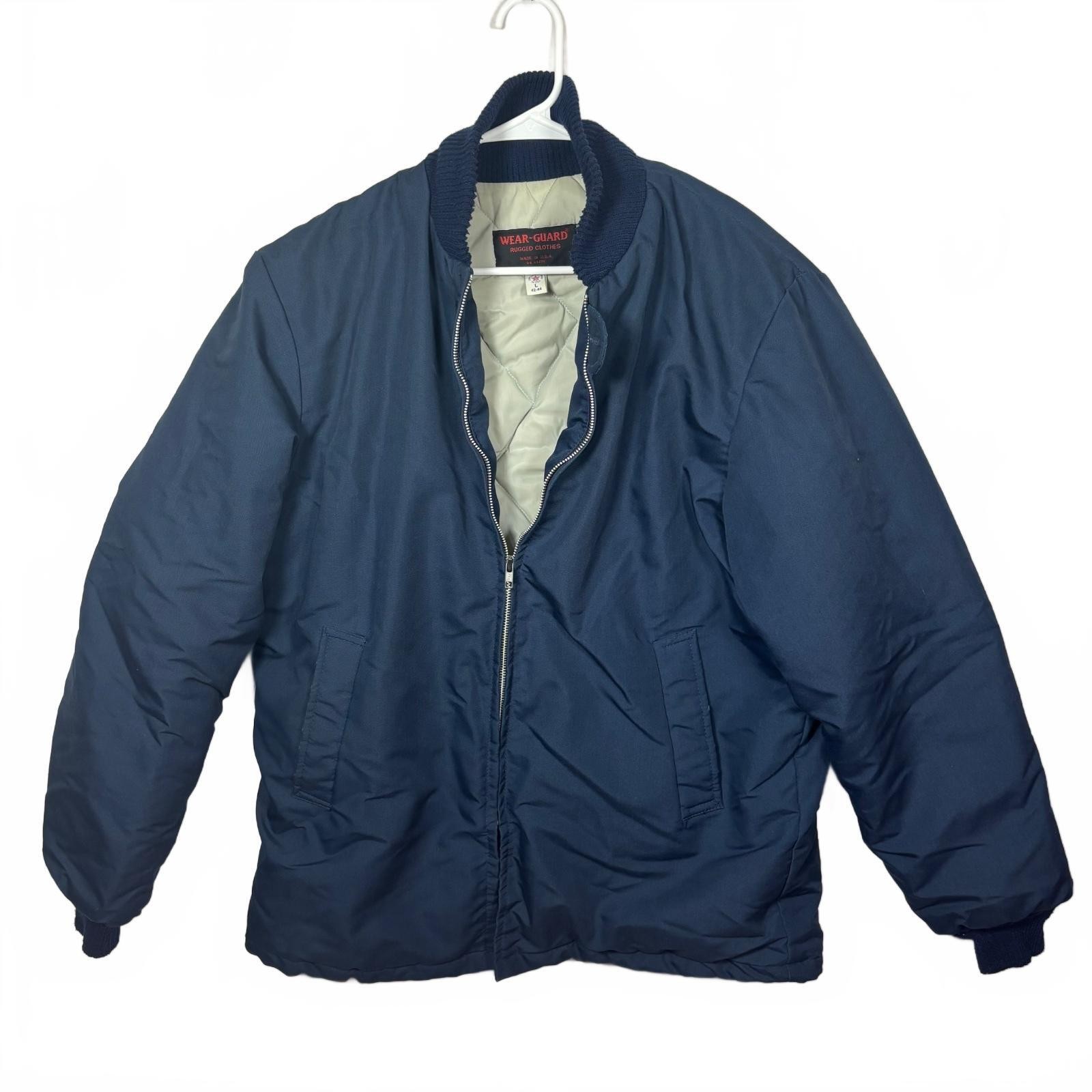 Vintage Wear-Guard Work Jacket Mens L 42-44 Navy Quilted Lined USA Made Vintage Wear-Guard Work Jacket Mens L 42-44 Navy Quilted Lined USA Made