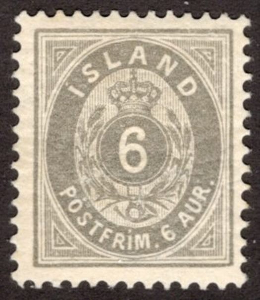 ICELAND 1897, SC #25, VF MLH* 6a Perf 13, cv $17.50  *Bay Stamps*