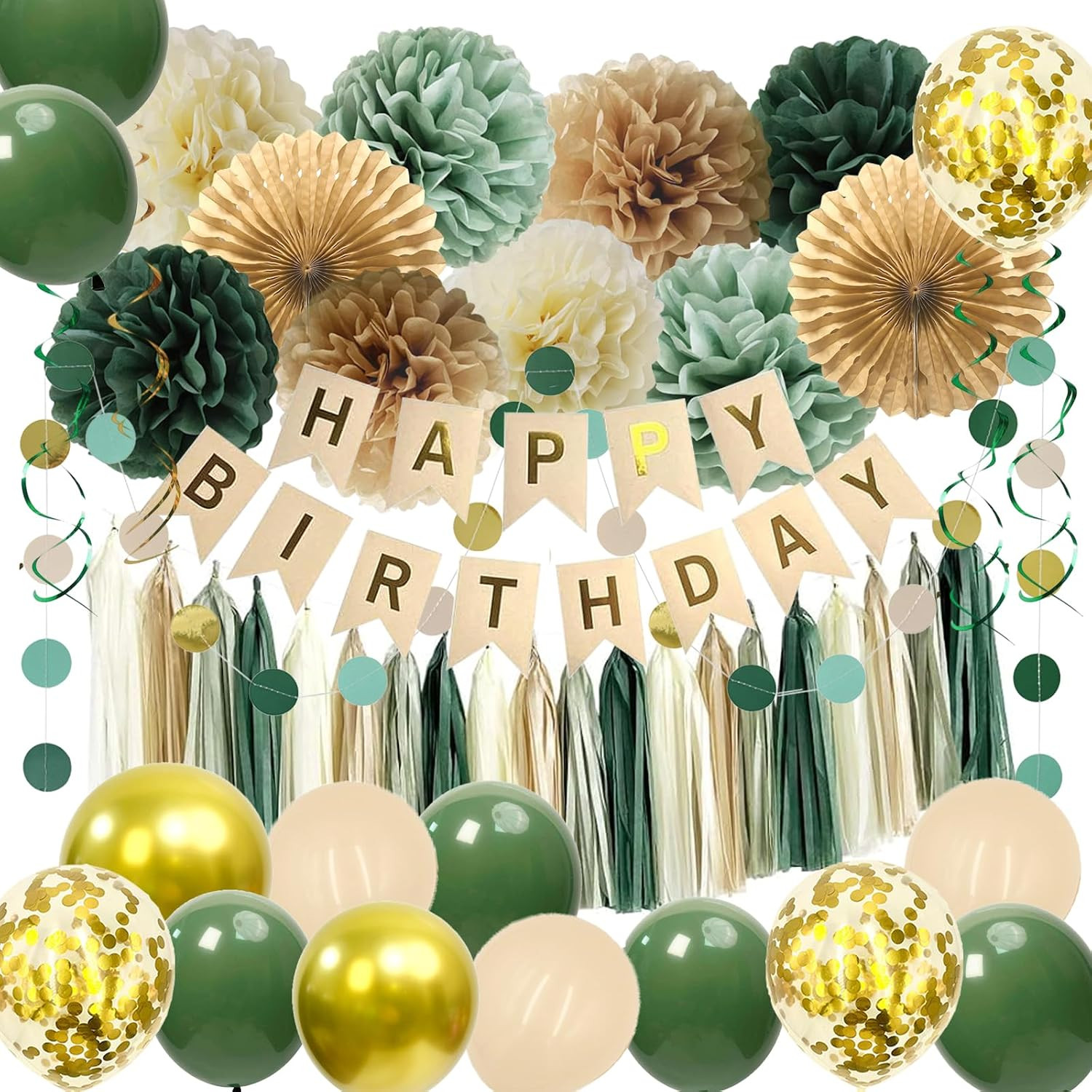 Green Birthday Decorations for Women,Happy Birthday Party Decorations,Happy Birt Green Birthday Decorations for Women,Happy Birthday Party Decorations,Happy Birt
