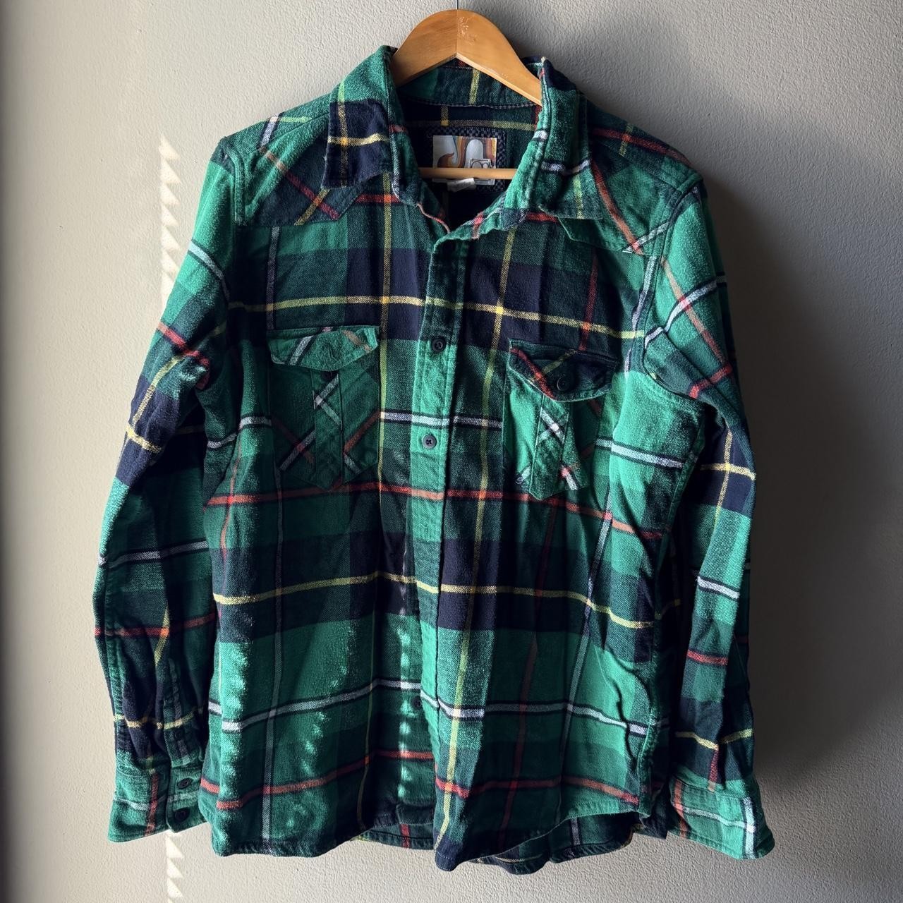 OP Ocean Pacific Green Plaid Flannel Button Up XL 💚 OP Ocean Pacific Green Plaid Flannel Button Up XL 💚