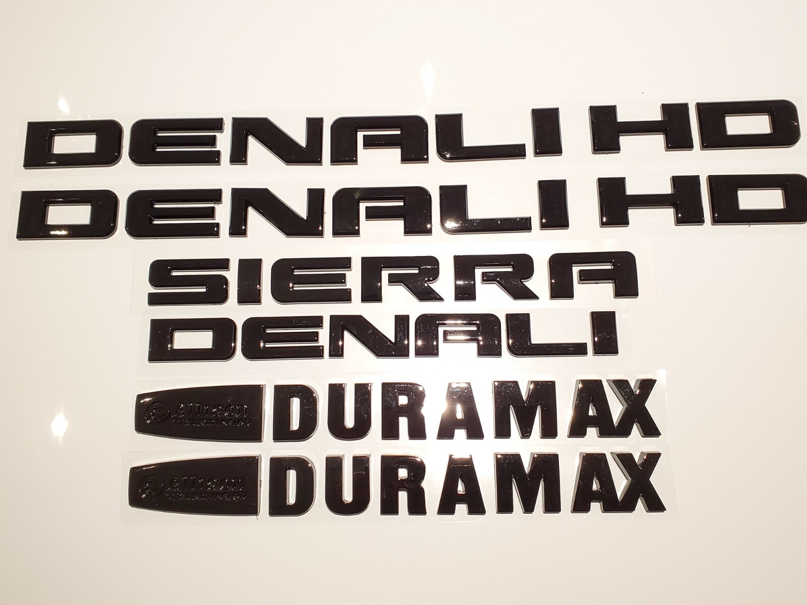 6PC 11-19 Gloss Black Emblem Letters Fit GMC Sierra Denali Duramax 2500HD 3500HD