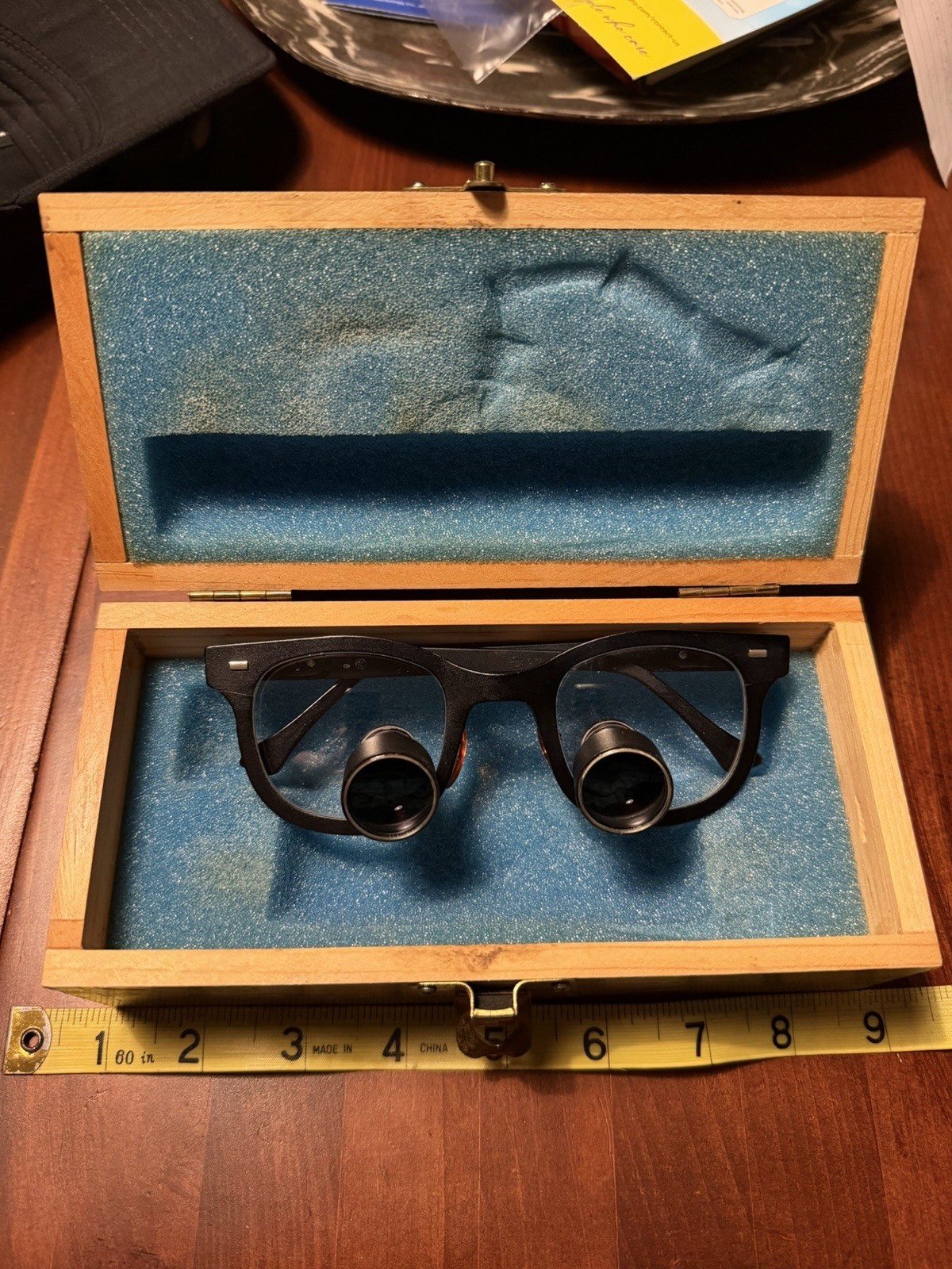 Vintage Designs for Vision Surgical Telescopes Loupes Glasses Custom Wood Case Vintage Designs for Vision Surgical Telescopes Loupes Glasses Custom Wood Case