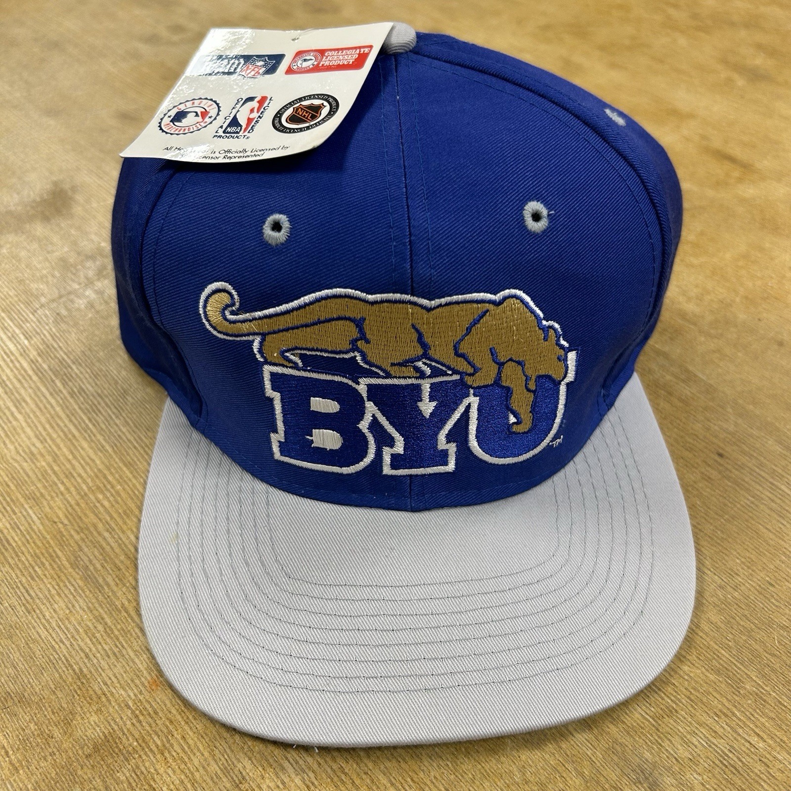 New Vintage BYU Brigham Young University Cougars OG Plain Logo Snapback Hat Cap