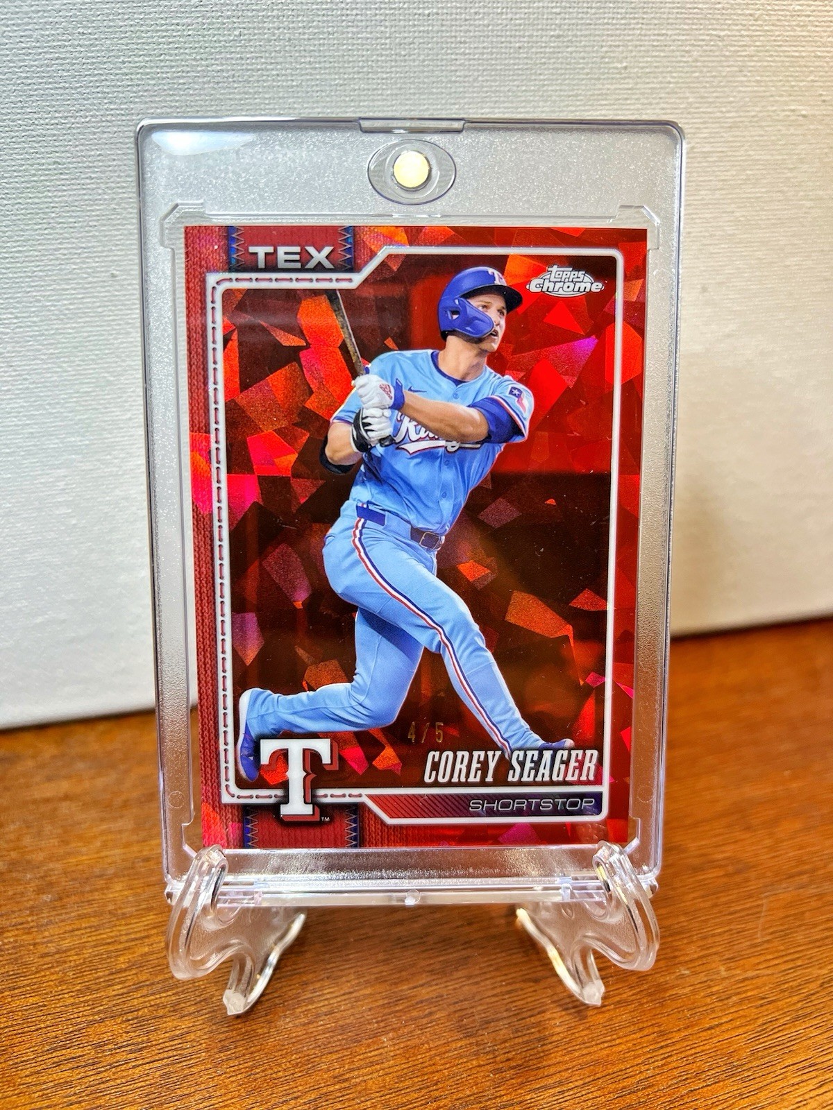 2026 Topps Chrome Sapphire COREY SEAGER Red Refractor #/5 Rangers #28 RARE💎