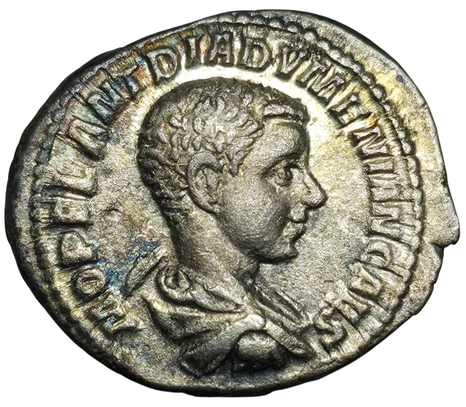 DIADUMENIAN as Caesar AR Denarius SPES PVBLICA Rome 218 AD under Macrinus AU/MS