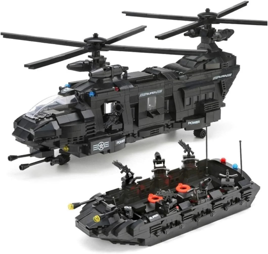 General Jim’s Police SWAT Helicopter 1351 PCS Building Set Raft Kit