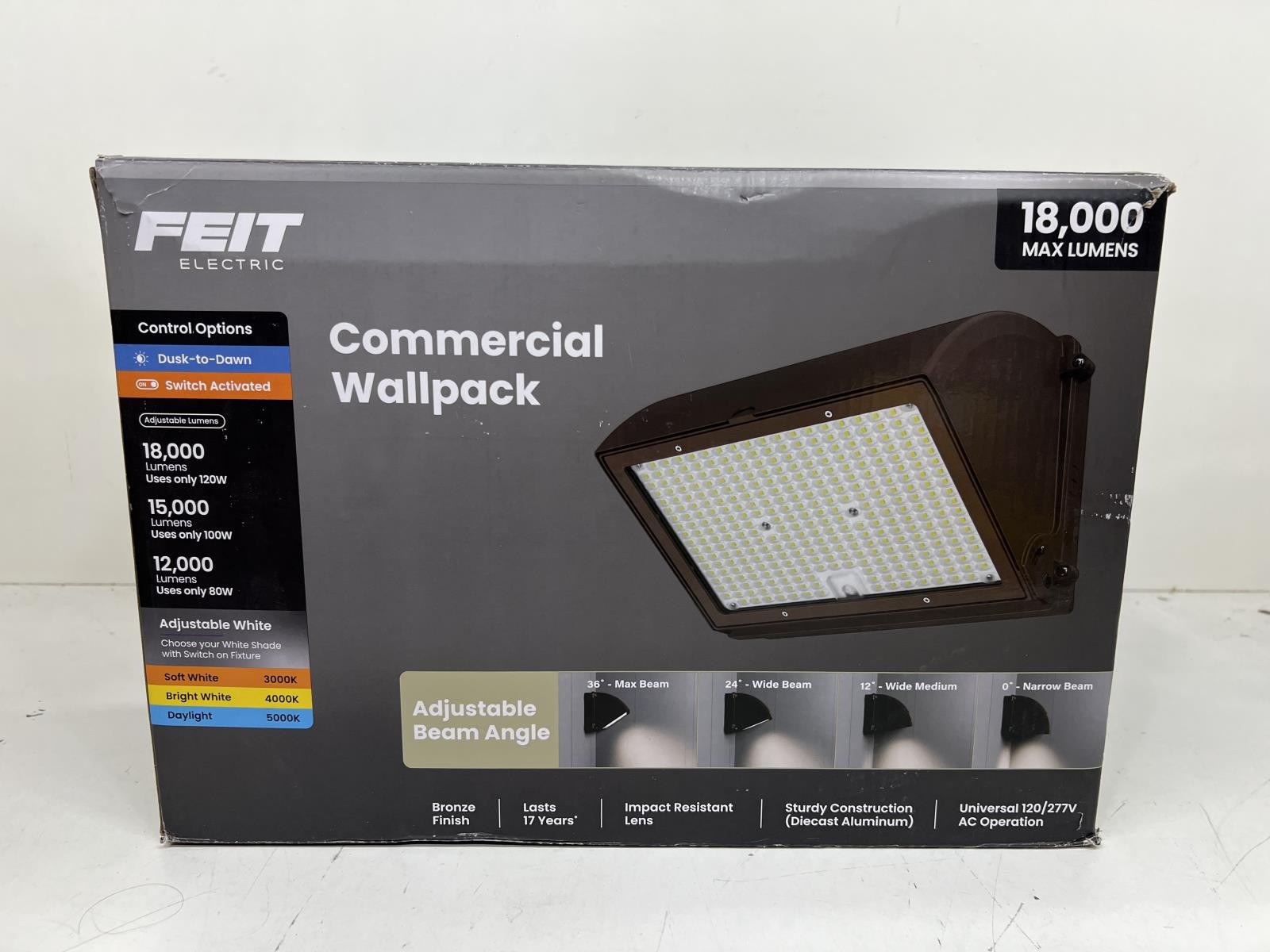 Feit Electric Commercial Wall Pack Dusk- Dawn/Switch Activated 3CCT