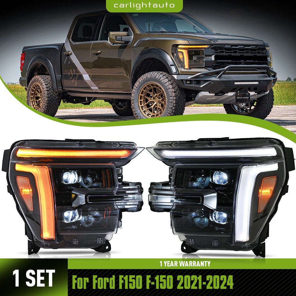 1Set LED Projector Headlight For Ford F150 F-150 2021 2022 2023 2024 Head Lamps