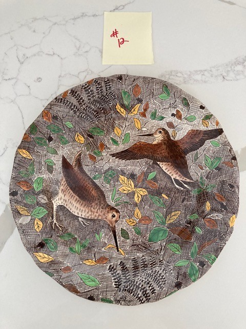 Vintage Gien Rambouillet Plate WOODCOCK French Faience Hunting Scene 10\