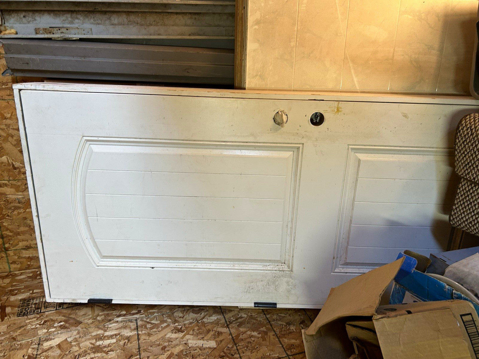 White Composite 2-Panel Exterior Panel Door 36 x 80 Right-Hand Inswing No Glass White Composite 2-Panel Exterior Panel Door 36 x 80 Right-Hand Inswing No Glass