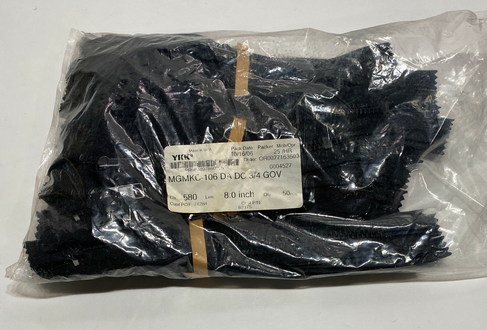 Lot of 50 YKK Size #10 Black Heavy Duty Metal Close End 8